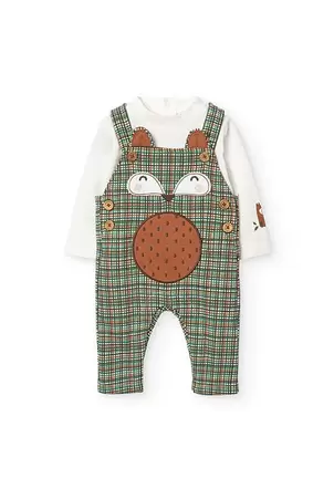 Oferta de Conjunto de body y peto de algodón para bebé niño en blanco por 35,95€ en Boboli