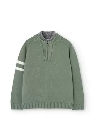 Oferta de Jersey de tricotosa para niño en verde laurel por 35,95€ en Boboli