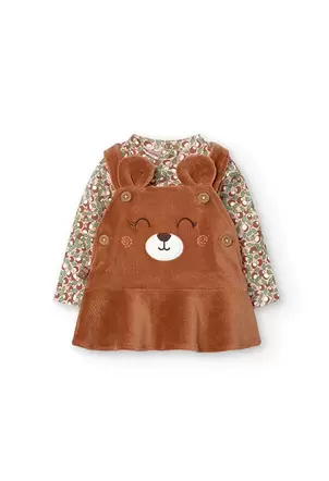 Oferta de Conjunto de boy y pichi para bebé niña con estampado de oso por 35,95€ en Boboli