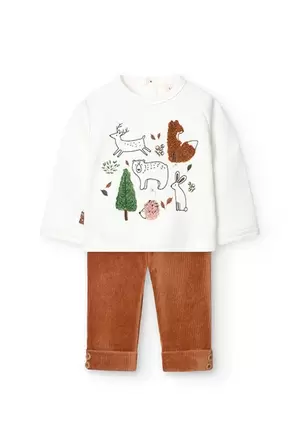 Oferta de Conjunto de sudadera y leggings de algodón para bebé niña en blanco por 35,95€ en Boboli