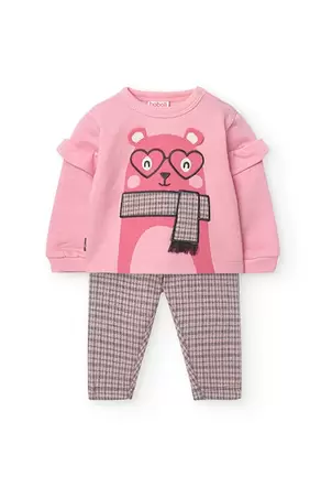 Oferta de Conjunto de sudadera y leggings para bebé niña en rosa por 32,95€ en Boboli