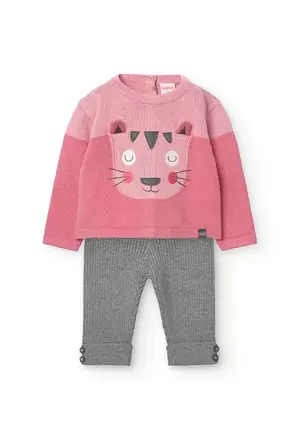 Oferta de Conjunto de jersey y leggings para bebé niña en rosa por 39,95€ en Boboli