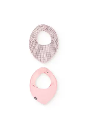 Oferta de Pack de dos baberos para bebé con estampado de cuadros en rosa por 12,95€ en Boboli