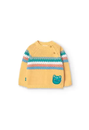 Oferta de Jersey de tricotosa para bebé niño de color amarillo por 29,95€ en Boboli