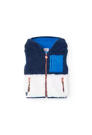 Oferta de Chaleco de borreguito de bebé niño en azul marino por 39,95€ en Boboli