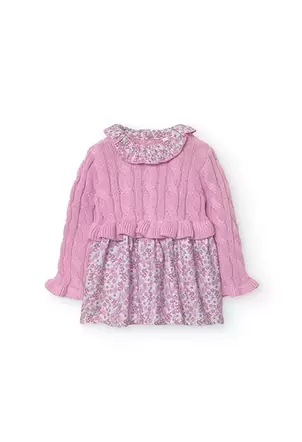 Oferta de Vestido de tricotosa para bebé niña en color rosa por 29,95€ en Boboli