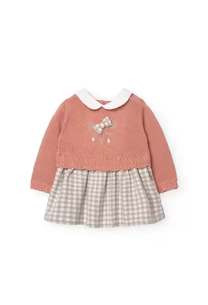 Oferta de Vestido de tricotosa para bebé niña en naranja por 19,95€ en Boboli