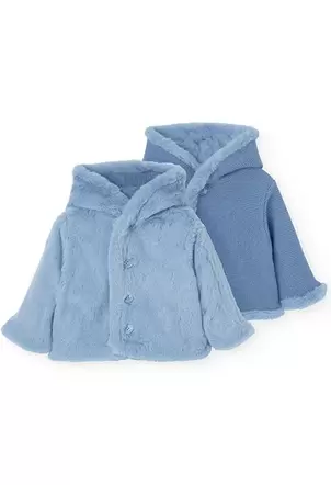 Oferta de Chaqueta reversible con pelo para bebé niño en azul por 39,95€ en Boboli