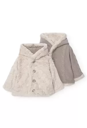 Oferta de Chaqueta reversible con pelo para bebé en marrón por 39,95€ en Boboli