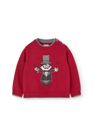 Oferta de Jersey de tricotosa para bebé niño en color granate por 32,95€ en Boboli