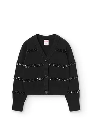 Oferta de Chaqueta de tricotosa de niña en negro por 42,95€ en Boboli