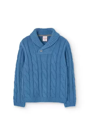 Oferta de Jersey de tricotosa para niño en azul por 35,95€ en Boboli