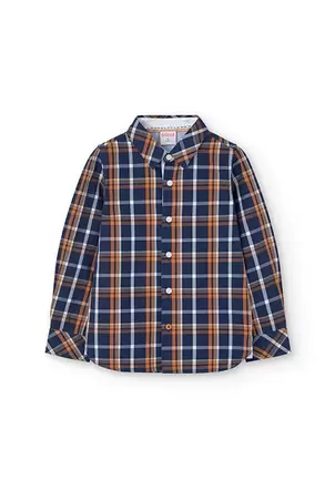 Oferta de Camisa popelín para niño con estampado de cuadros por 32,95€ en Boboli