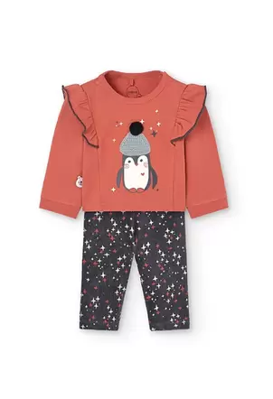 Oferta de Conjunto de sudadera y leggings para bebé niña en naranja por 19,95€ en Boboli