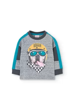 Oferta de Camiseta para bebé niño en gris con estampado por 9,95€ en Boboli