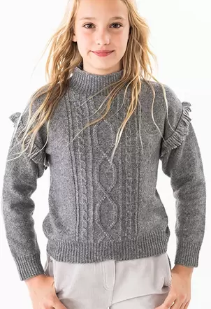 Oferta de Jersey de tricotosa de niña en gris oscuro por 17,95€ en Boboli