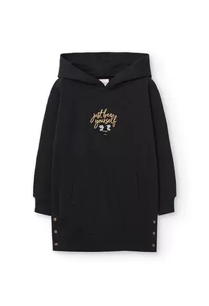 Oferta de Sudadera de felpa flamé para niña en negro por 17,95€ en Boboli