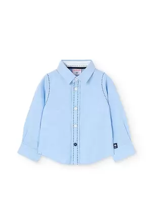 Oferta de Camisa oxford para bebé niño en azul celeste por 12,95€ en Boboli