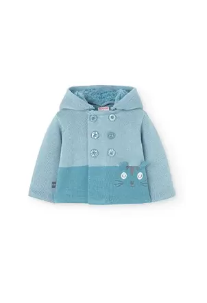 Oferta de Chaqueta de tricotosa para bebé niño con estampado en azul por 17,95€ en Boboli