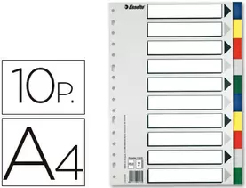 Oferta de Separador esselte plastico juego de 10 separadores din a4 con 5 colores multitaladro por 1,02€ en Carlin