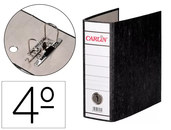 Oferta de Archivador de palanca carlin cuarto carton jaspeado sin rado lomo 65 mm por 2,4€ en Carlin