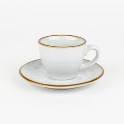 Oferta de Set de 6 tazas de café con plato gris claro 10cm por 11,99€ en Casa Viva