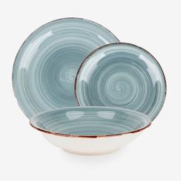 Oferta de Vajilla de 18 piezas de gres azul claro Vita por 65,99€ en Casa Viva