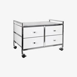 Oferta de Carro de baño de metal con ruedas y 4 cajones 64x40x43cm por 129€ en Casa Viva
