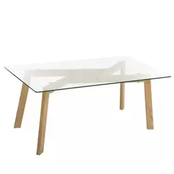 Oferta de Mesa de centro cristal Wood Pattern 110x60x47cm por 129€ en Casa Viva
