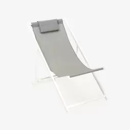 Oferta de Hamaca reclinable de aluminio y textiline gris 104x58x76cm por 59,99€ en Casa Viva