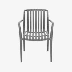 Oferta de Silla de jardín apilable de polipropileno gris Happel 59x55x81cm por 59,99€ en Casa Viva