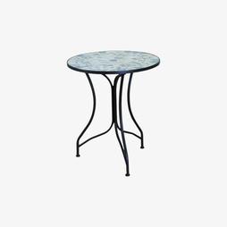 Oferta de Mesa de jardín de metal y cerámica Mosaico Grey Ø60cm por 89€ en Casa Viva