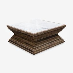 Oferta de Mesa de centro de madera de olmo reciclada Pisco 100x100x45cm por 449€ en Casa Viva