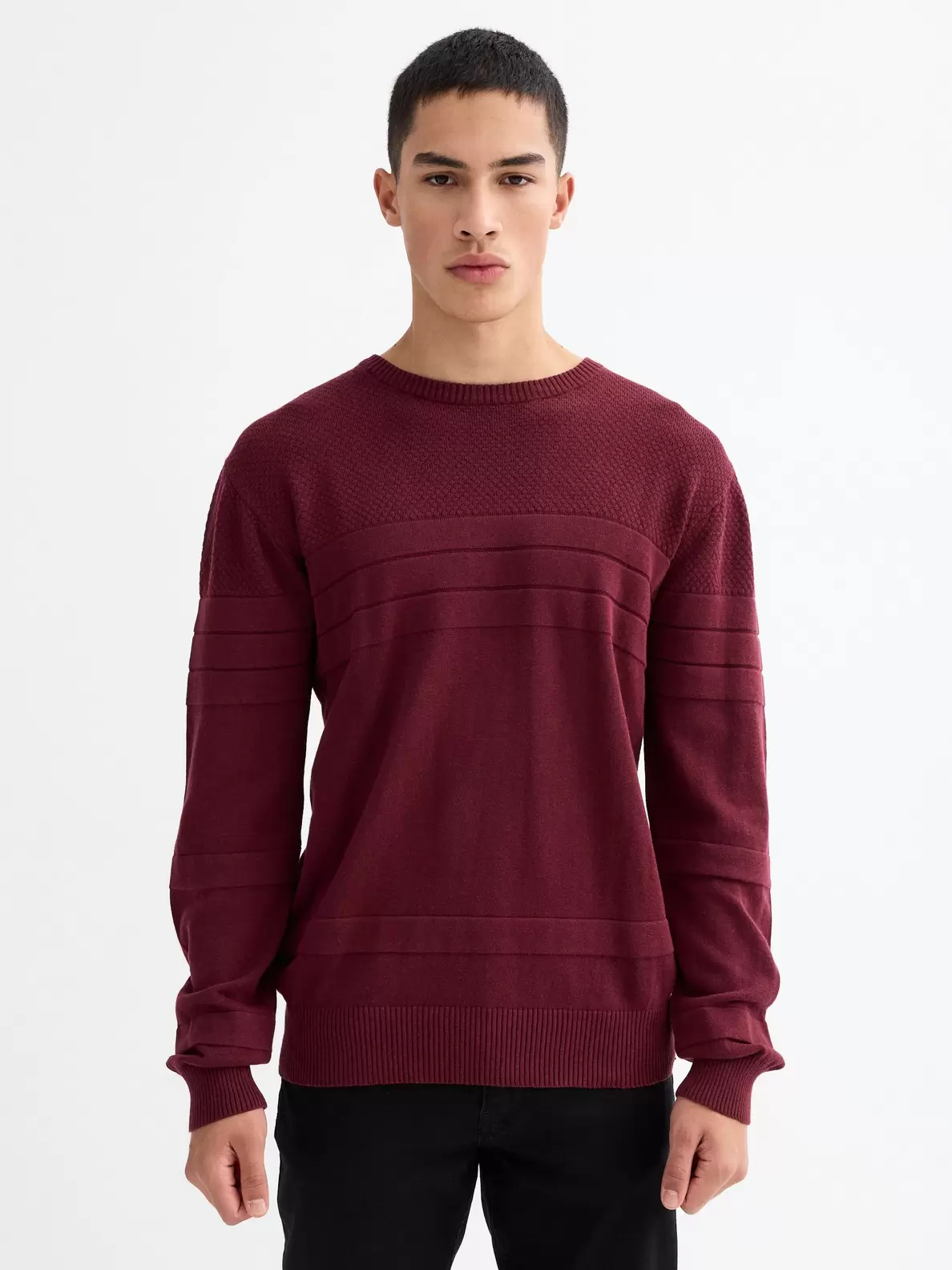 Oferta de Jersey básico textura rayas por 17,99€ en Inside