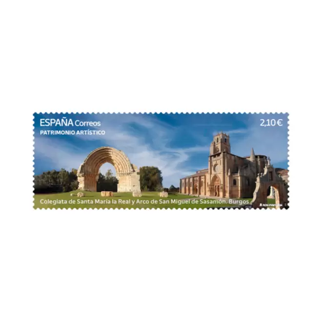 Oferta de Sello Colegiata de Santa María la Real y Arco de San Miguel de Sasamón. Burgos | Patrimonio Artístico por 2,1€ en Correos