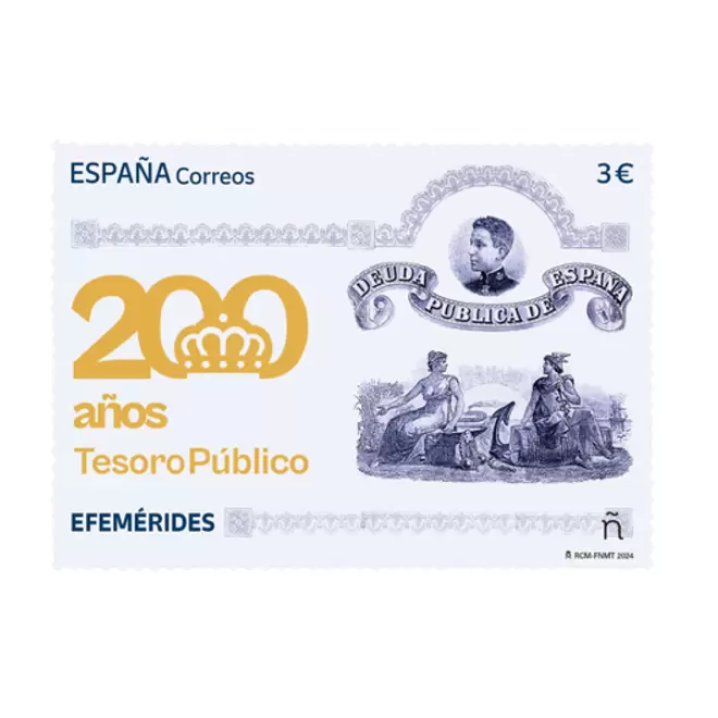 Oferta de Sello 200 años Tesoro Público | Serie Efemérides por 3€ en Correos