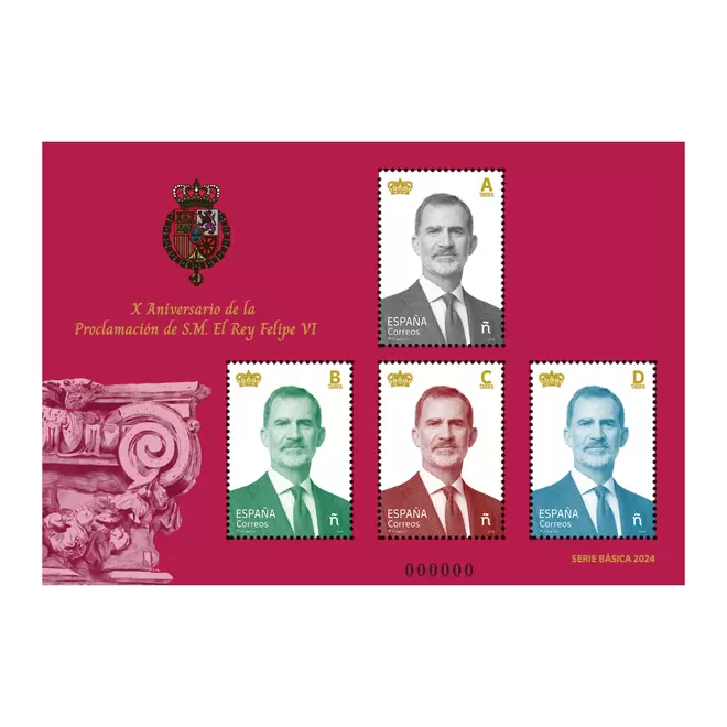 Oferta de Sellos S.M. El Rey Felipe VI | Tarifas A, B, C y D | Hoja bloque por 6,37€ en Correos