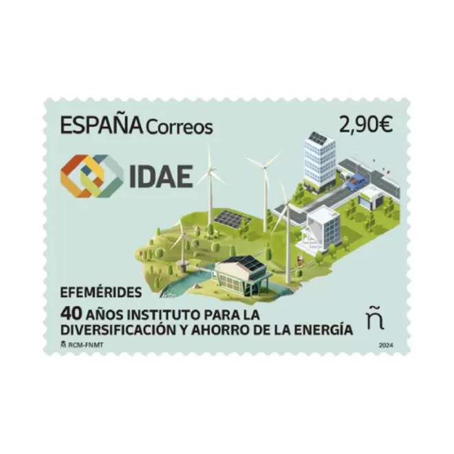 Oferta de Sello 40 Aniversario del Instituto para la diversificación y ahorro de la Energía (IDAE) | Serie Efemérides por 2,9€ en Correos