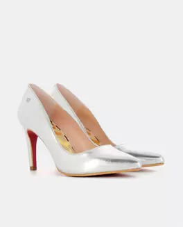 Oferta de STILETTO PLATA METALIZADO DE NAPA CON TACÓN ALTO por 69€ en CUPLÉ