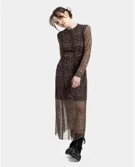 Oferta de VESTIDO MIDI TUL LEOPARDO MULTICOLOR por 89€ en CUPLÉ