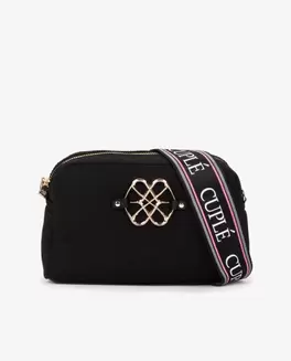 Oferta de BANDOLERA ACOLCHADA DE NYLON NEGRO CON LOGO DORADO por 69€ en CUPLÉ