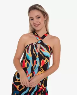 Oferta de MONO HALTER PUNTO ESTAMPADO ARTIST por 89€ en CUPLÉ