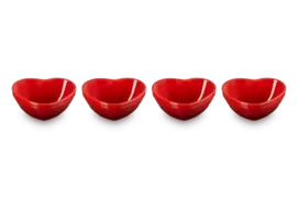 Oferta de Set de 4 mini cuencos corazón de cerámica de gres por 55€ en Le Creuset