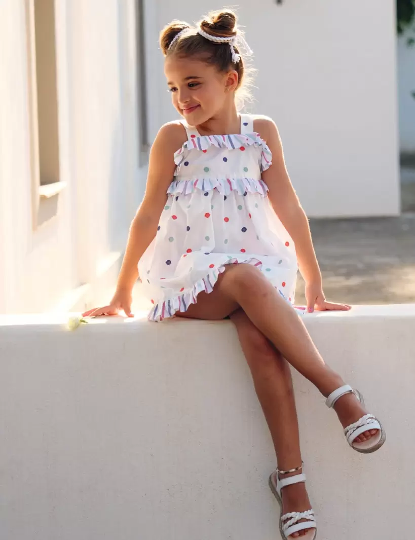 Oferta de Vestido de topos multicolor niña por 59,95€ en Charanga