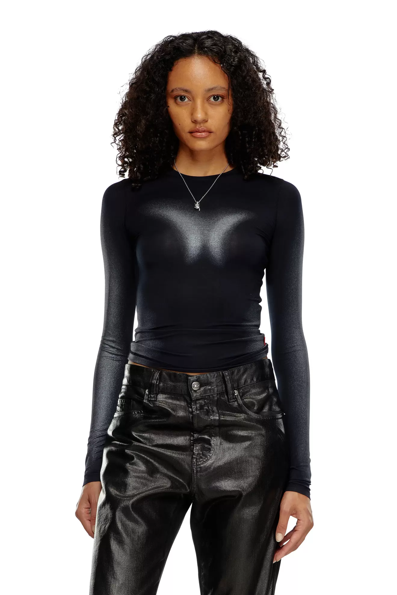 Oferta de Camiseta de manga larga con efectos metálicos por 195€ en Diesel