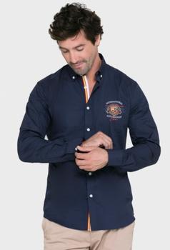 Oferta de Camisa España bordada color azul marino por 48,93€ en Valecuatro
