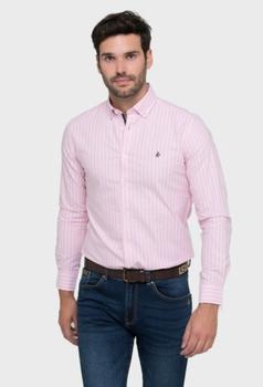 Oferta de Camisa oxford a rayas rosa por 44,03€ en Valecuatro