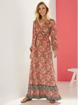 Oferta de Vestido manga larga estampado boho por 12,99€ en Venca