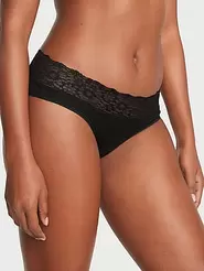 Oferta de Braguitas hipster de algodón con cintura de encaje por 5,68€ en Victoria's Secret