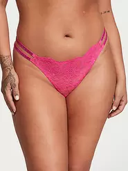 Oferta de Tanga de encaje con tiras brillantes dobles por 6,81€ en Victoria's Secret